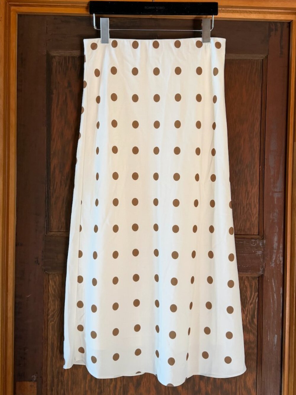 Jenni Kayne polka dot slip skirt in cream + caramel
